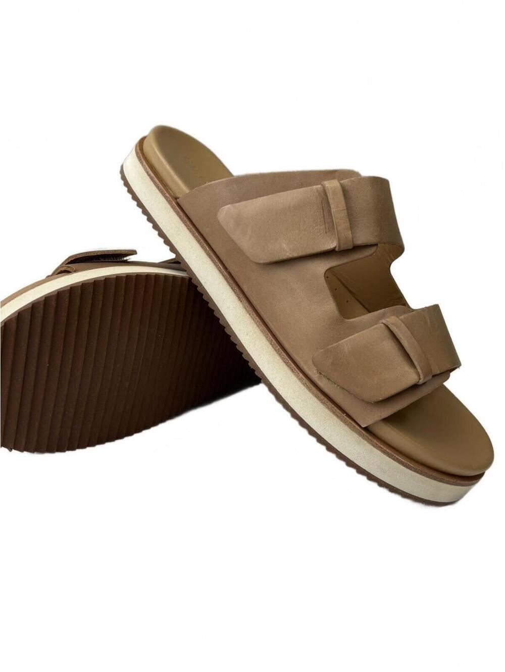 Nisolo Ella Go-To Flatform Slide Sandals Womens 9.5 Tan Leather Platform Slides